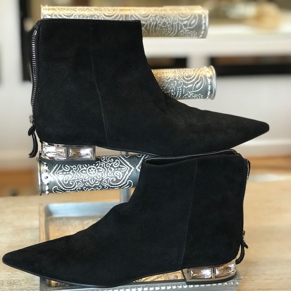 Miu Miu Luxe Italian Black Suede Ankle Boots, Size 37, EUC - Picture 4 of 13